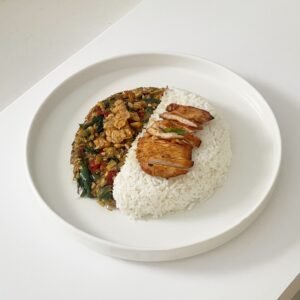 Spicy Tempeh Penyet Rice With Chicken